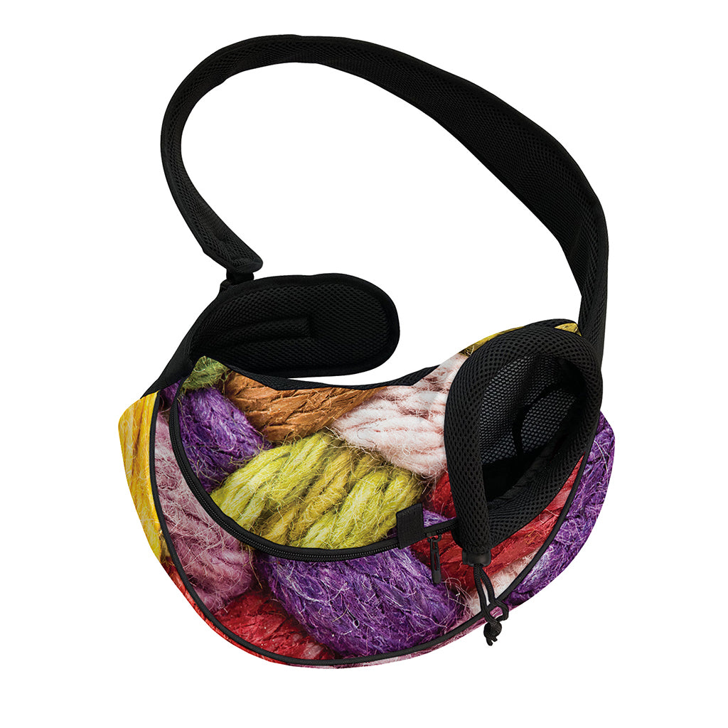 Colorful Wool Yarns Print Pet Sling Carrier