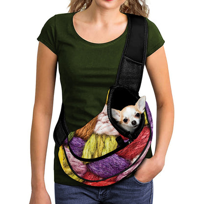Colorful Wool Yarns Print Pet Sling Carrier