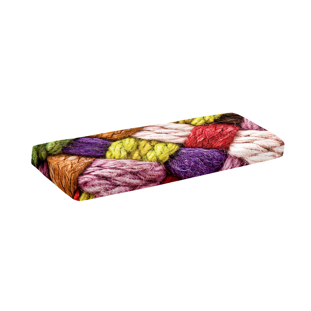 Colorful Wool Yarns Print Piano Keyboard Cover