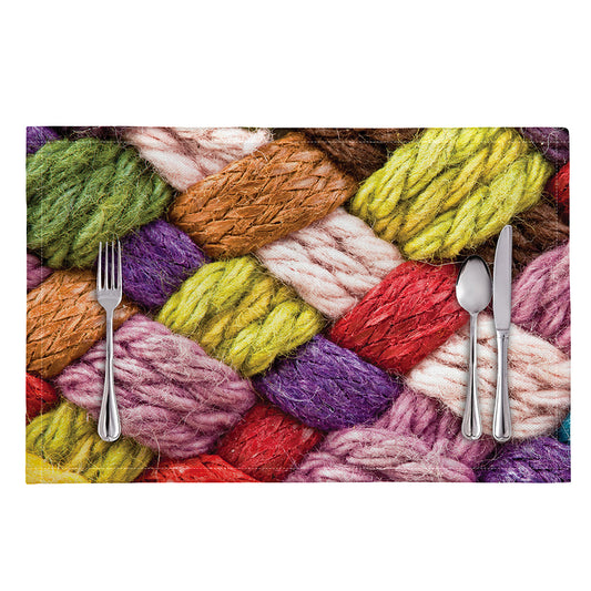 Colorful Wool Yarns Print Placemat