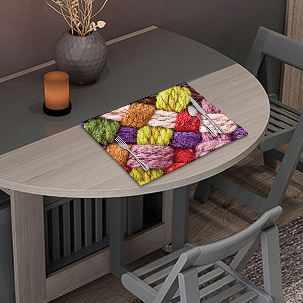 Colorful Wool Yarns Print Placemat