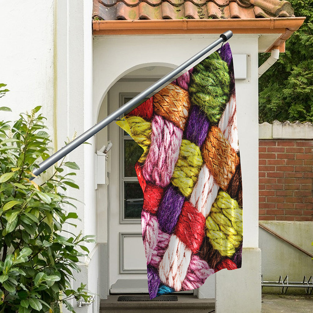 Colorful Wool Yarns Print Polyester Flag