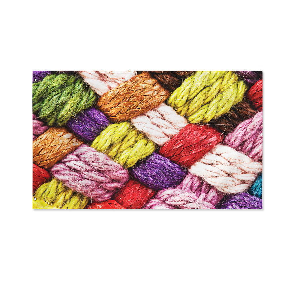 Colorful Wool Yarns Print Polyester Flag