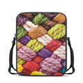 Colorful Wool Yarns Print Rectangular Crossbody Bag