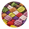 Colorful Wool Yarns Print Round Blanket