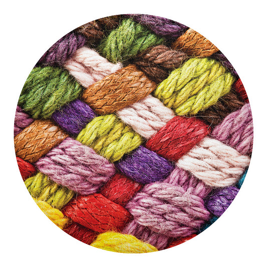 Colorful Wool Yarns Print Round Blanket
