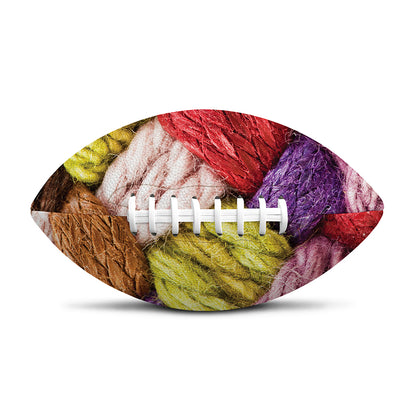 Colorful Wool Yarns Print Rugby Ball