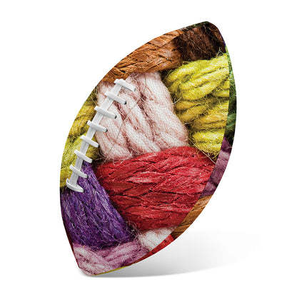 Colorful Wool Yarns Print Rugby Ball