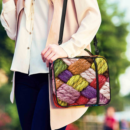 Colorful Wool Yarns Print Shoulder Strap Bible Bag