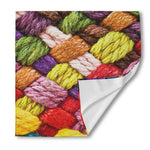 Colorful Wool Yarns Print Silk Bandana