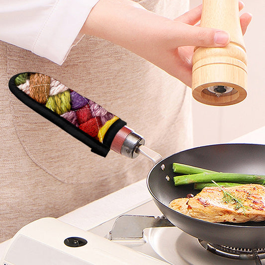 Colorful Wool Yarns Print Skillet Handle Cover