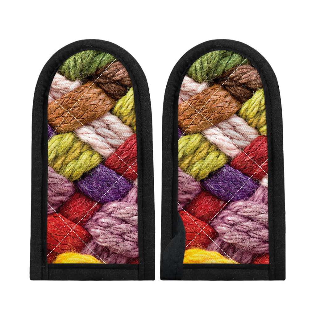 Colorful Wool Yarns Print Skillet Handle Cover