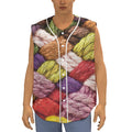 Colorful Wool Yarns Print Sleeveless Baseball Jersey