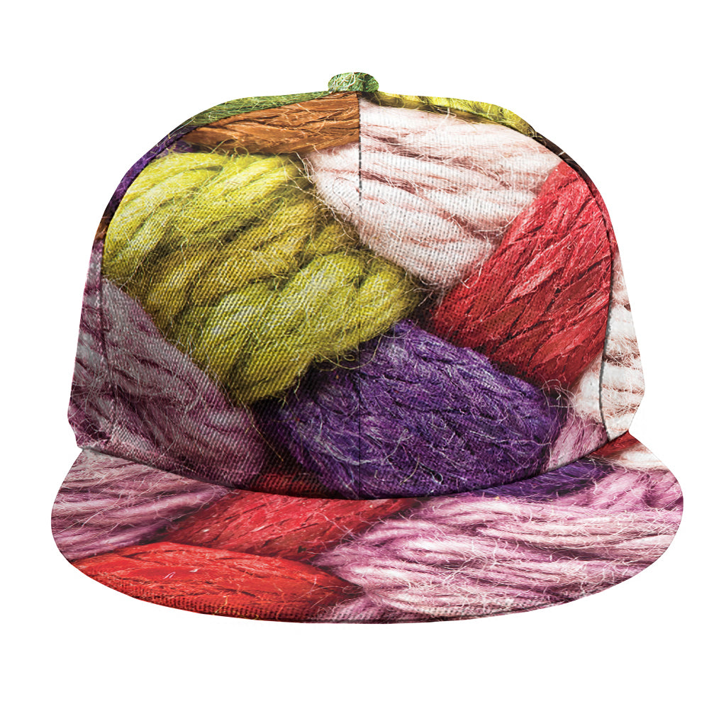 Colorful Wool Yarns Print Snapback Cap