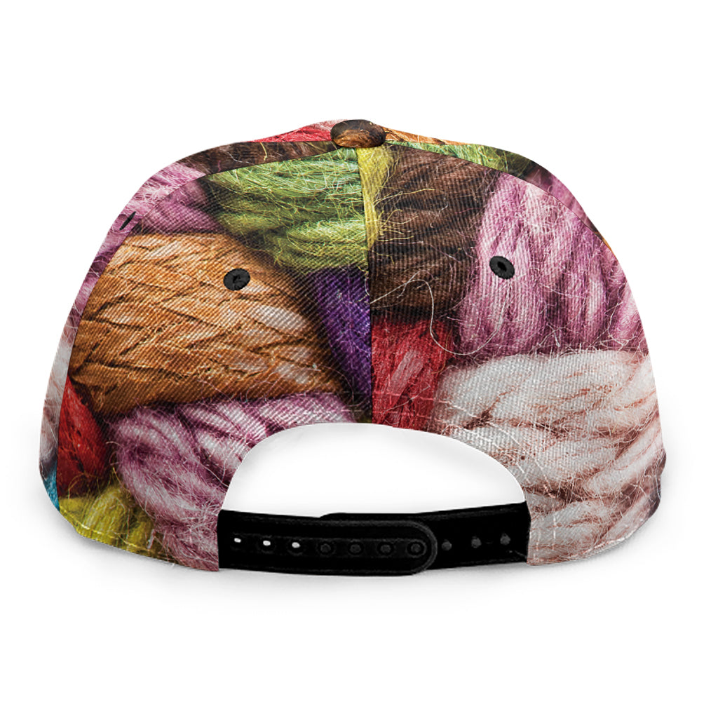 Colorful Wool Yarns Print Snapback Cap