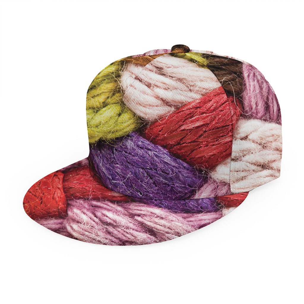 Colorful Wool Yarns Print Snapback Cap