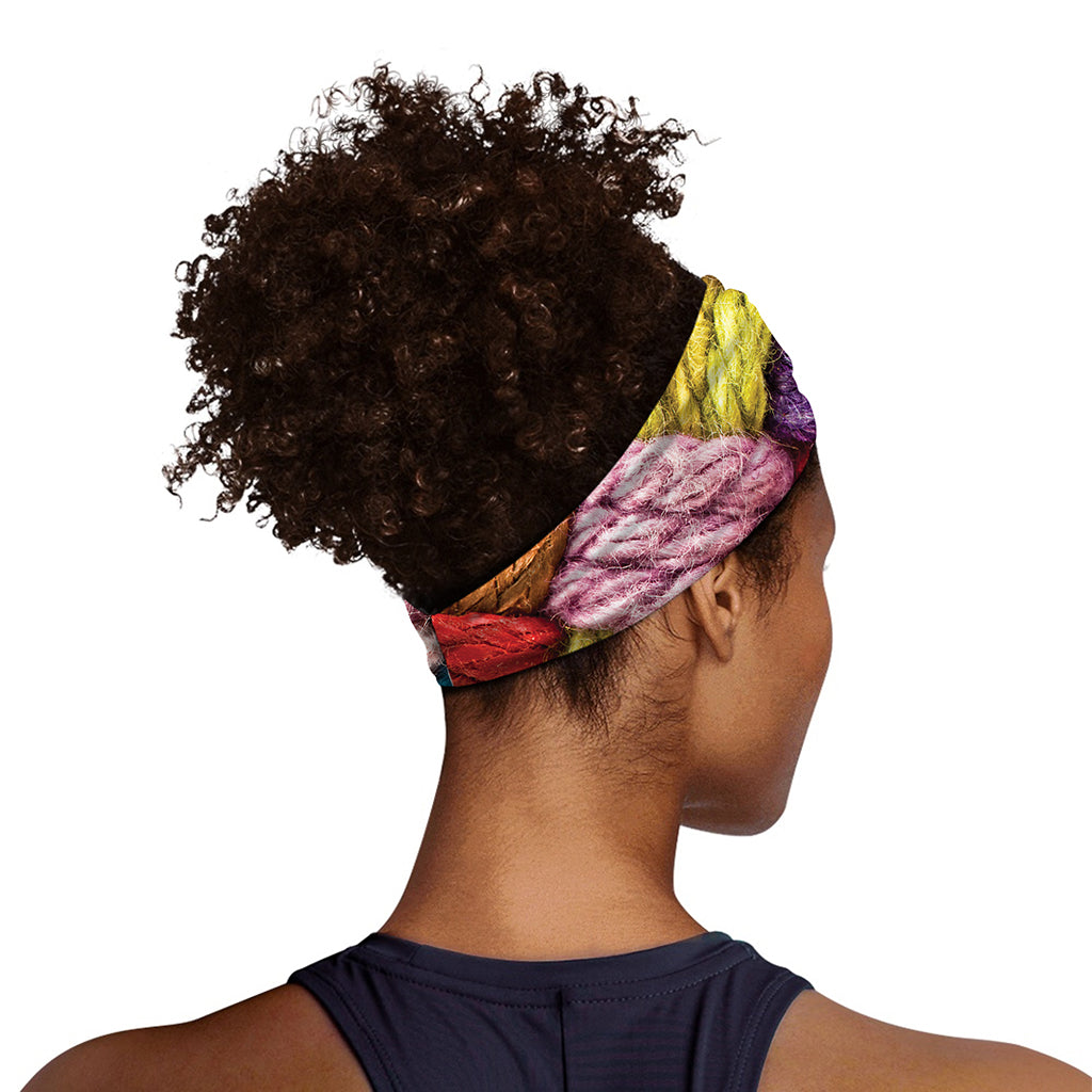 Colorful Wool Yarns Print Sports Headband