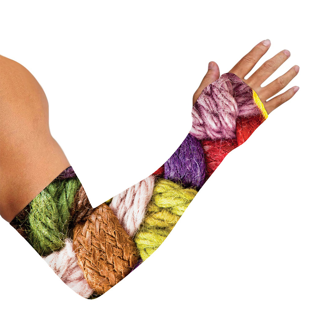 Colorful Wool Yarns Print Sun Protection Arm Sleeves