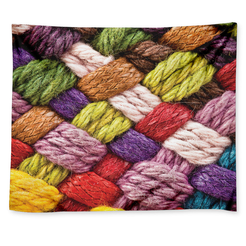 Colorful Wool Yarns Print Tapestry