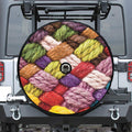 Colorful Wool Yarns Print Tire Cover With Camera Hole
