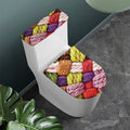 Colorful Wool Yarns Print Toilet Lid And Tank Cover Set