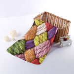 Colorful Wool Yarns Print Towel