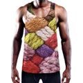 Colorful Wool Yarns Print Men's Workout Tank Top