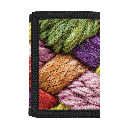 Colorful Wool Yarns Print Trifold Wallet