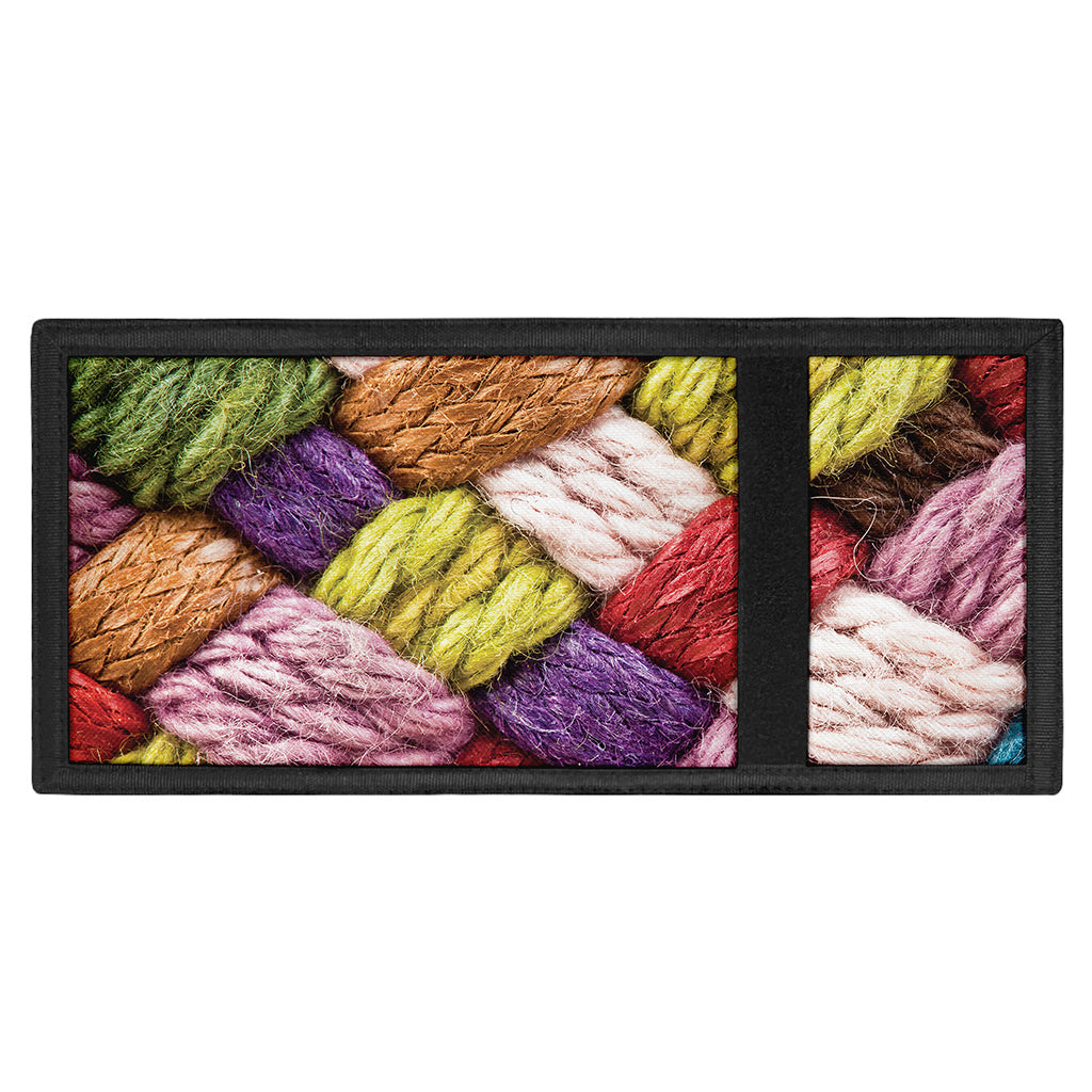 Colorful Wool Yarns Print Trifold Wallet
