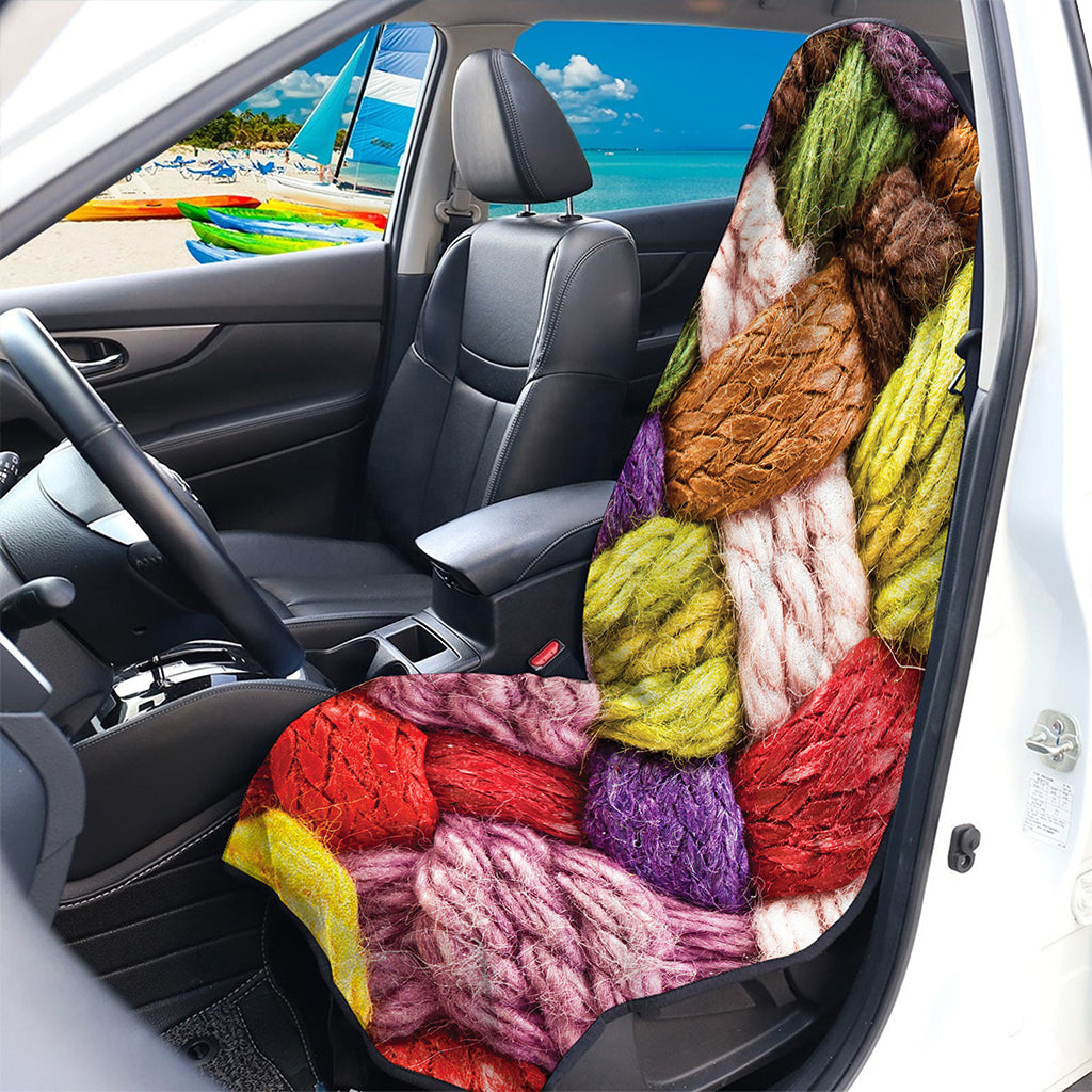 Colorful Wool Yarns Print Waterproof Car Seat Cover