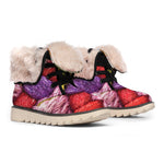 Colorful Wool Yarns Print Winter Boots