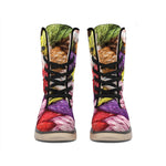 Colorful Wool Yarns Print Winter Boots