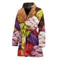 Colorful Wool Yarns Print Women's Bathrobe