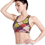 Colorful Wool Yarns Print Women's Sports Bra