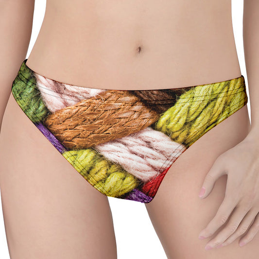 Colorful Wool Yarns Print Women's Thong