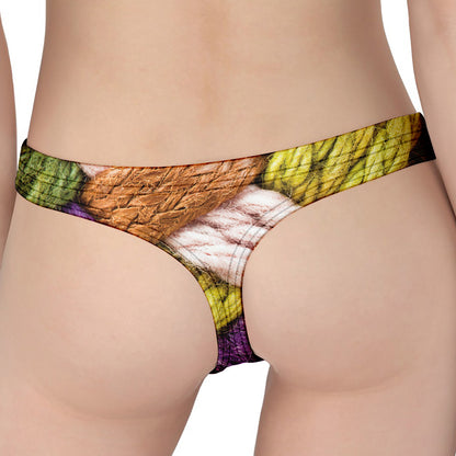 Colorful Wool Yarns Print Women's Thong