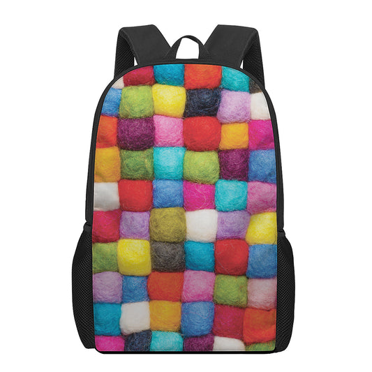 Colorful Yarn Balls Print 17 Inch Backpack