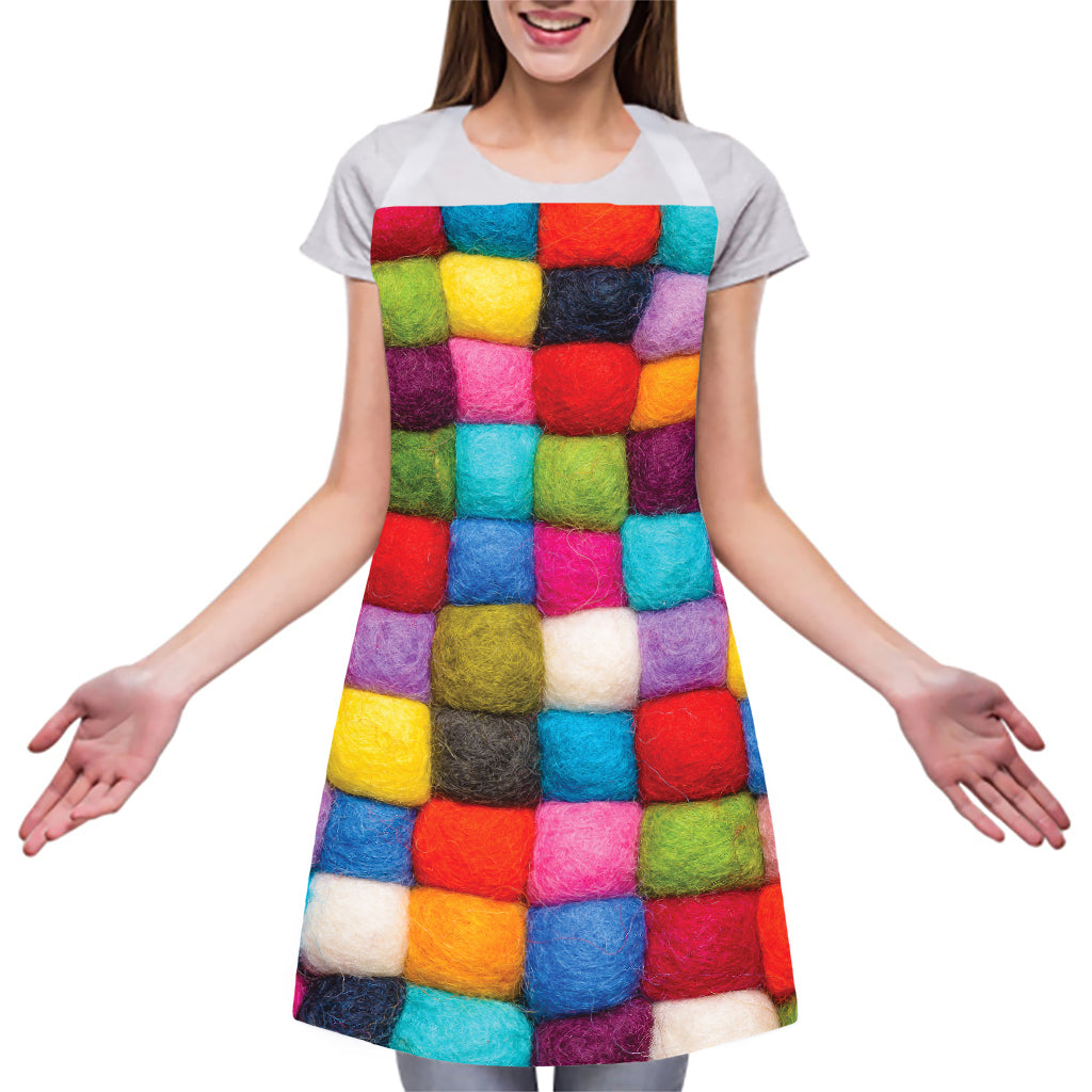 Colorful Yarn Balls Print Adjustable Apron