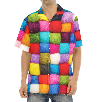 Colorful Yarn Balls Print Aloha Shirt