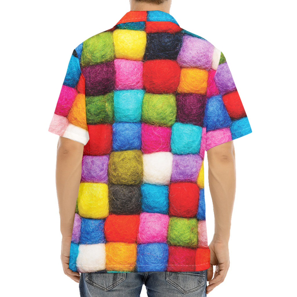 Colorful Yarn Balls Print Aloha Shirt