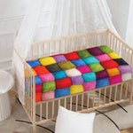 Colorful Yarn Balls Print Baby Crib Sheet