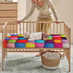 Colorful Yarn Balls Print Baby Crib Sheet