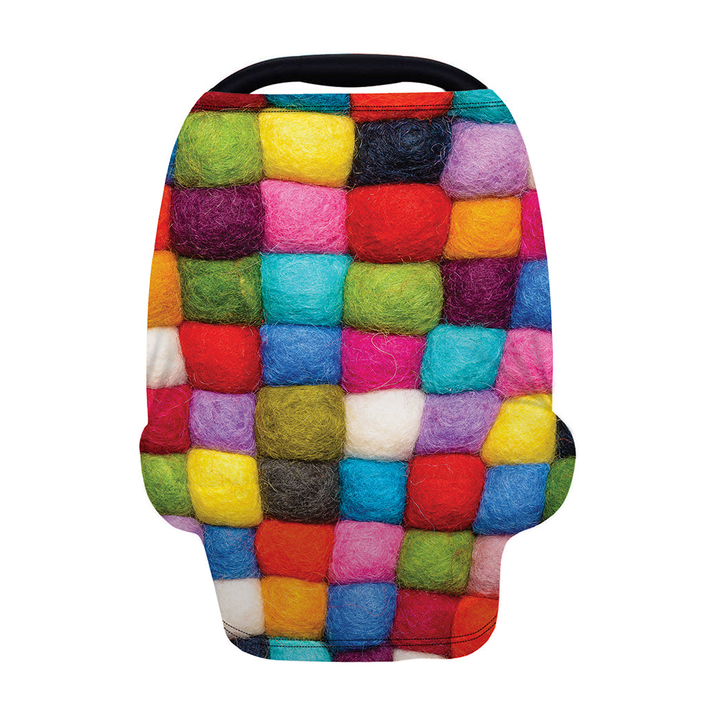 Colorful Yarn Balls Print Baby Seat Cover