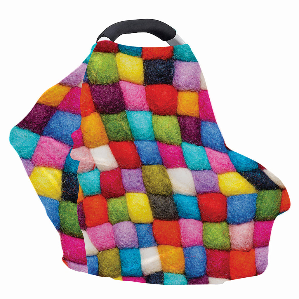 Colorful Yarn Balls Print Baby Seat Cover