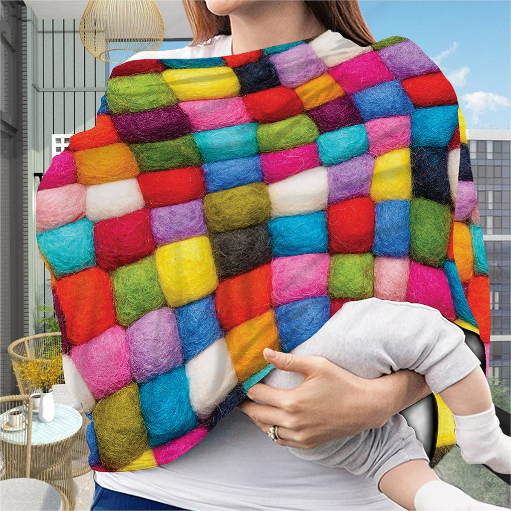 Colorful Yarn Balls Print Baby Seat Cover