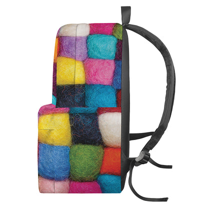 Colorful Yarn Balls Print Backpack