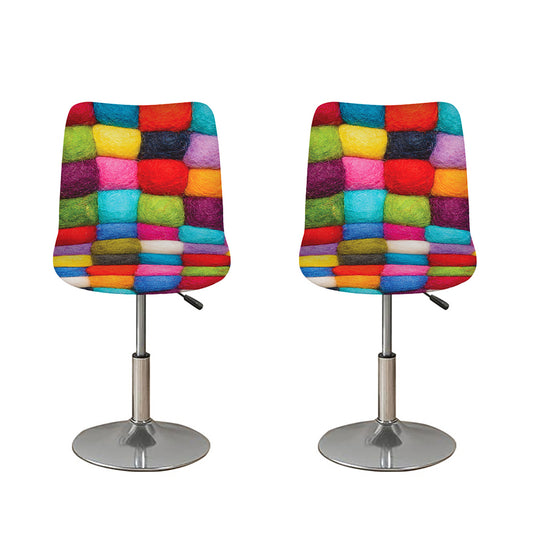 Colorful Yarn Balls Print Bar Stool Covers