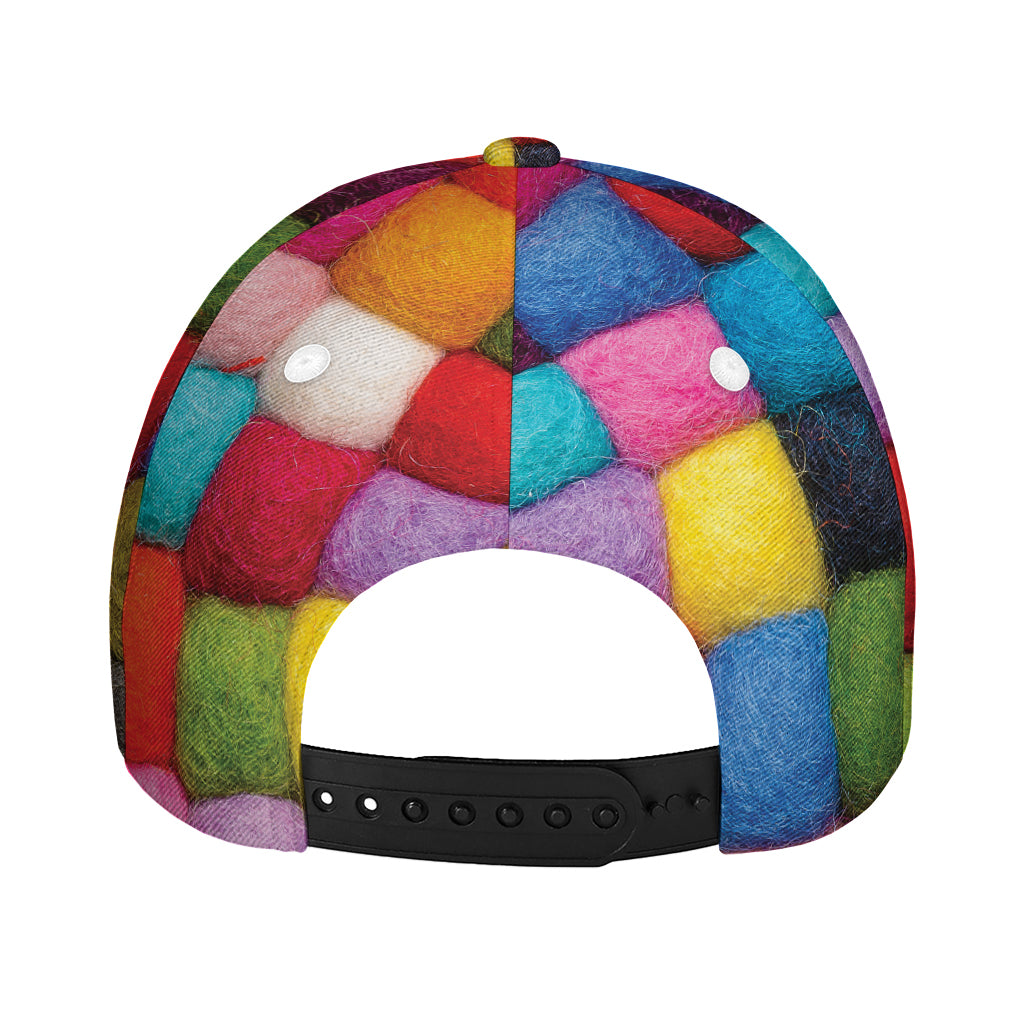 Colorful Yarn Balls Print Baseball Cap