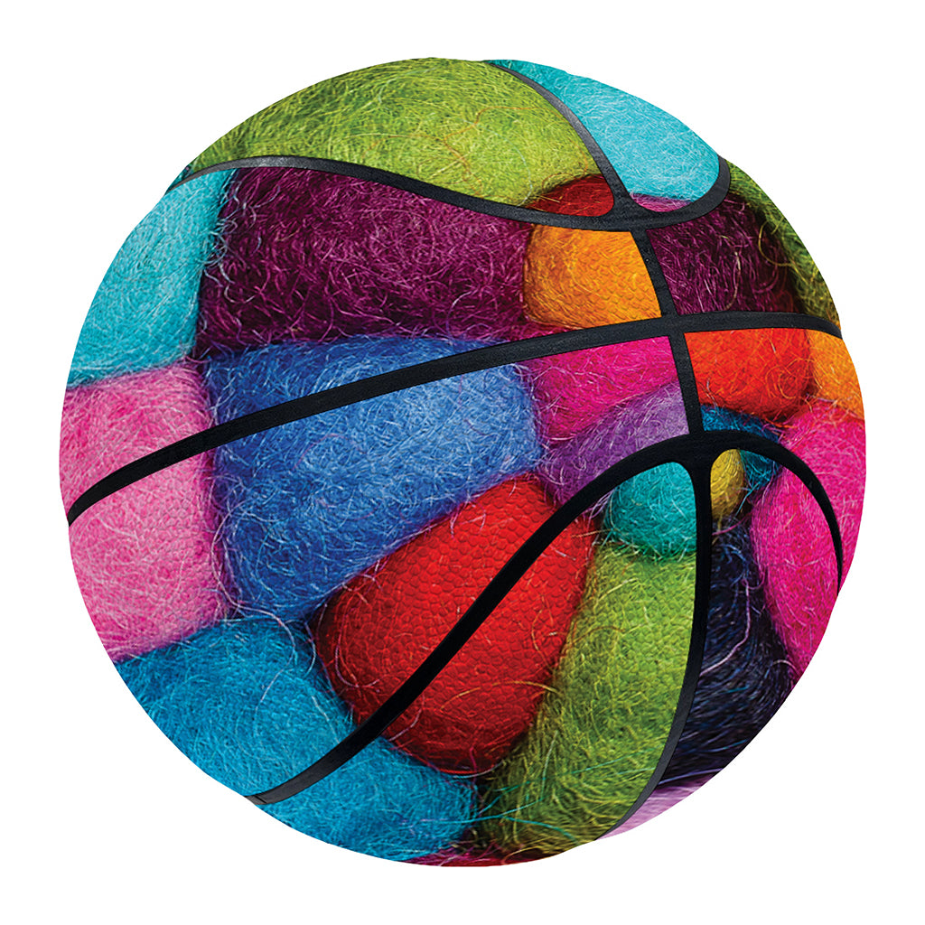 Colorful Yarn Balls Print Basketball
