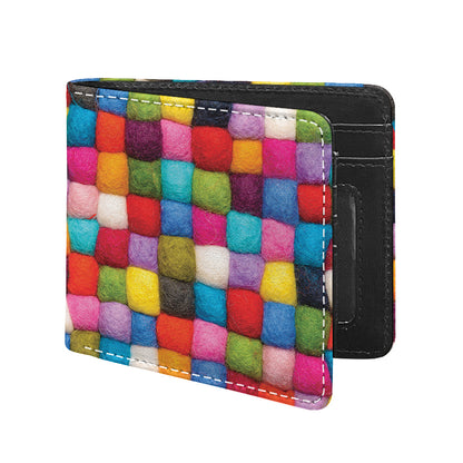 Colorful Yarn Balls Print Bifold Wallet